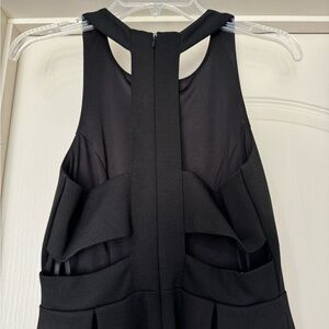 Black Halter Sheath Dress with Cut Out Details